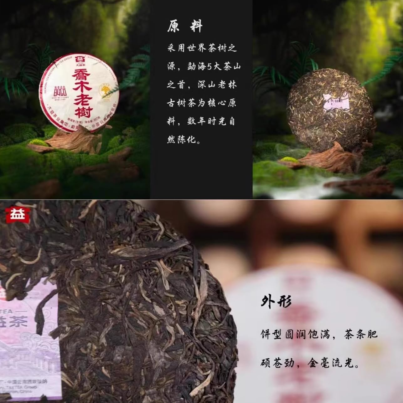 2024 Qiaomu Ancient Tree Raw Pu-erh Tea Cake, 357g, from Yunnan