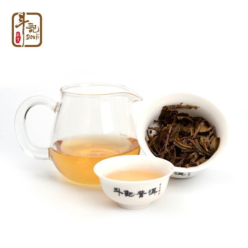 Douji 2017 Golden Dou Raw Puerh Tea Cake 357g Stone Pressed