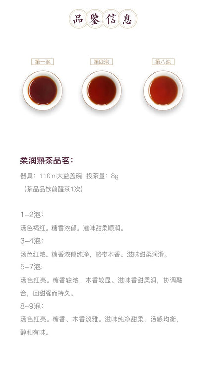 2019 Rou Run Soft Ripe Pu-erh Tea Cake, 300g, from Yunnan