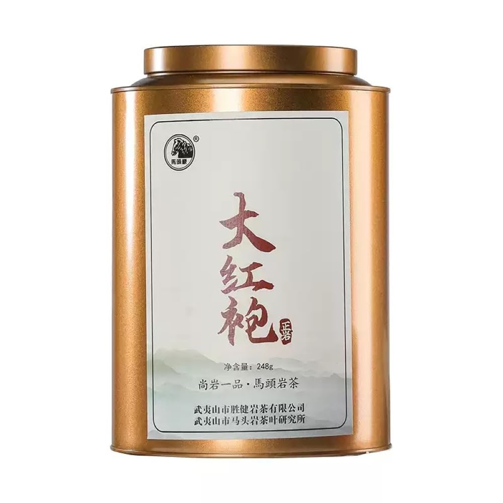 武夷岩茶,武夷山大红袍,全手工碳焙茶叶散装,正岩岩茶果香型罐装,248g*2,Shipped from China