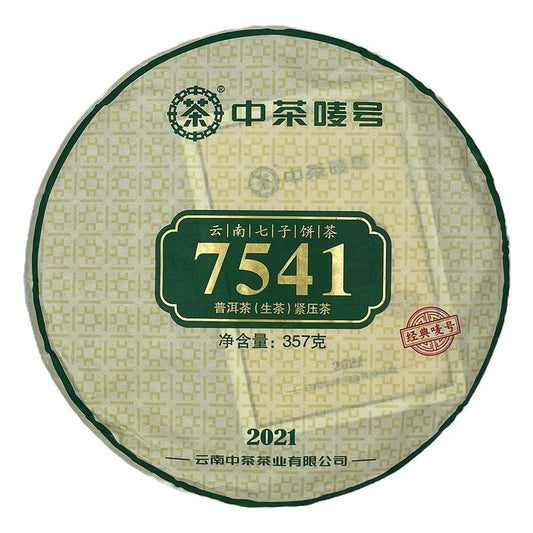 China Tea 2021 7541 Raw Pu-erh Tea Cake, 357g