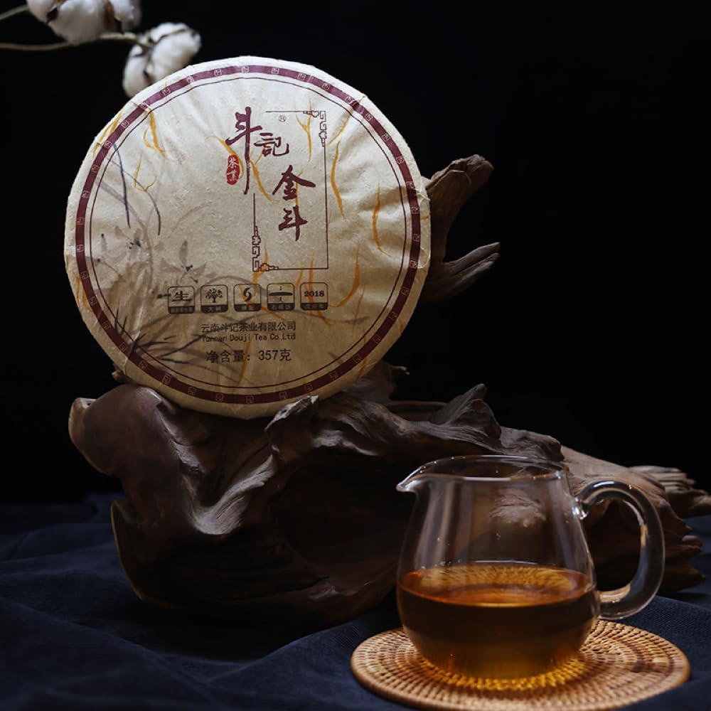 2018 Dovji Jin Dou Raw Pu-erh Tea Cake, 357g, from Yunnan