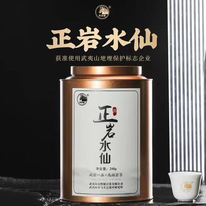 武夷岩茶,武夷山大红袍,醇香型正岩水仙茶罐装,248g*2,Shipped from China