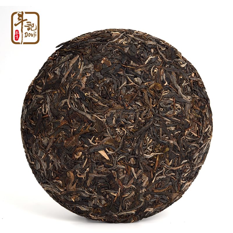 Douji 2017 Golden Dou Raw Puerh Tea Cake 357g Stone Pressed