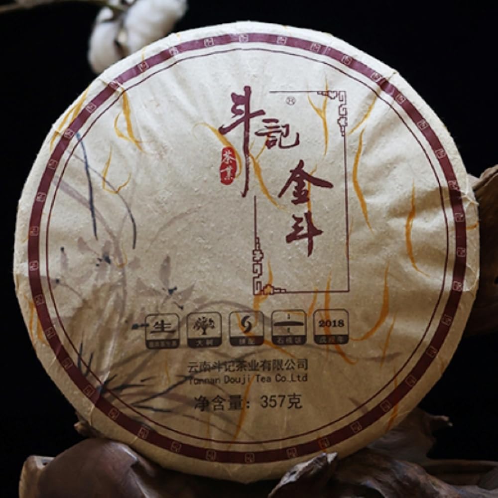 2018 Dovji Jin Dou Raw Pu-erh Tea Cake, 357g, from Yunnan