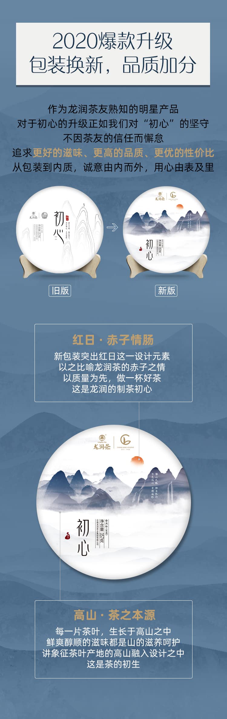 Long Run 2020 Chuxin Royal Village Ancient Tree Raw Pu-Erh Tea – 357g (12.6oz) Sheng Puerh Cake – Premium Chinese Tea