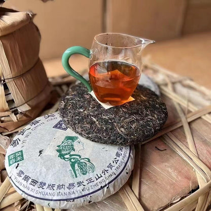 Yiwu Mountain Spring Tip Daughter Tribute Tea 2003 Raw Pu-Erh Tea Cake 357g