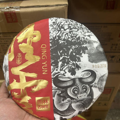 Pu-Erh Tea – 2021 Rainforest Ancient Tree Qingyun White Tea Cake, 357g Sheng Puerh