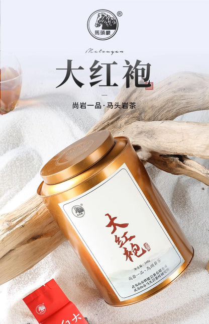 武夷岩茶,武夷山大红袍,全手工碳焙茶叶散装,正岩岩茶果香型罐装,248g*2,Shipped from China