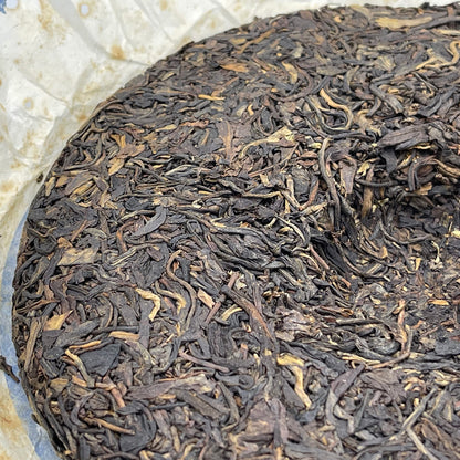 Octagonal Pavilion 2008 Qiaomu Ancient Tree Raw Pu-Erh Tea (Blue Classic) – 357g (12.6oz) Sheng Puerh Cake – Premium Aged Chinese Tea